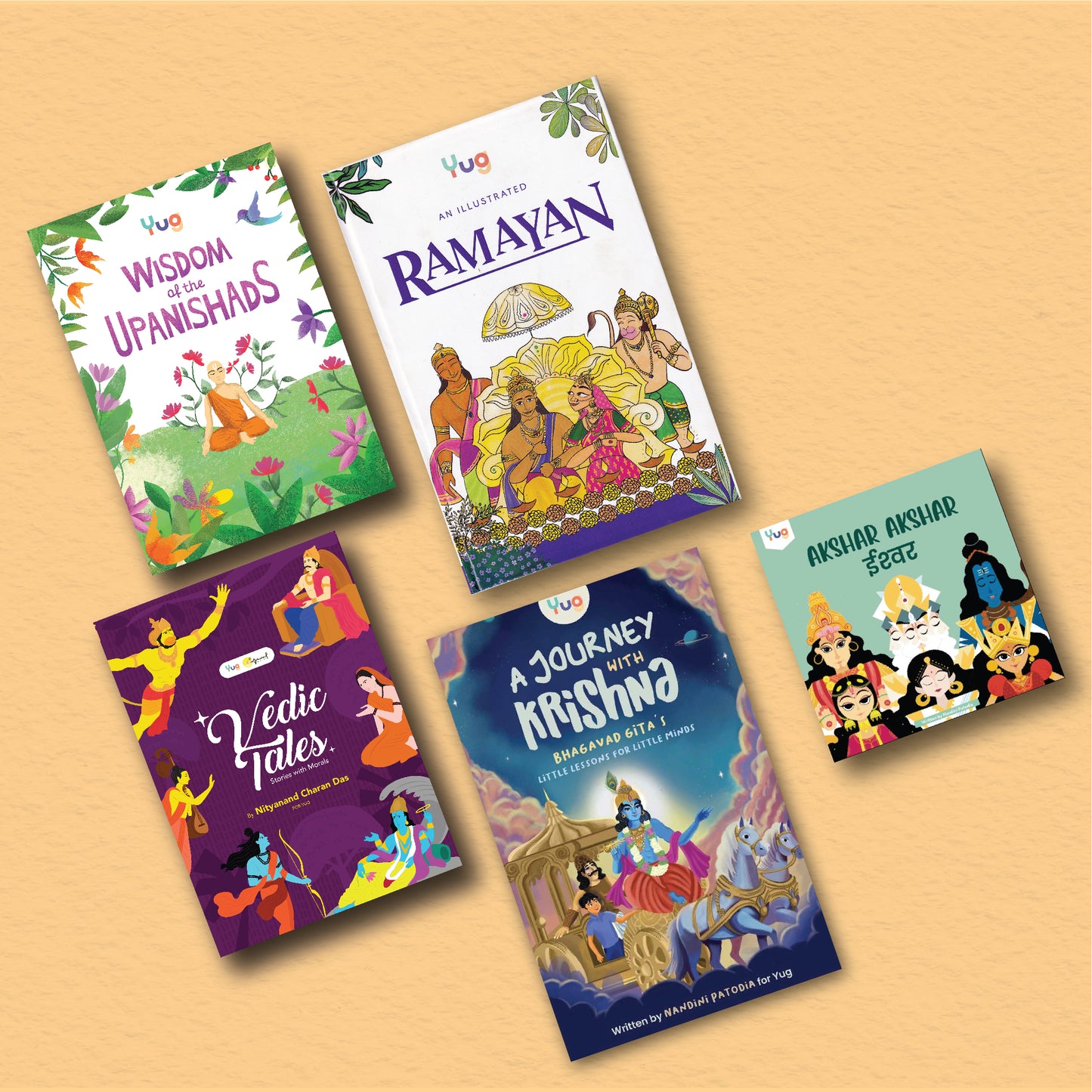 Mythology Combo ( An Illustrated Ramayan, Akshar Akshar Eeshvar, Wisdom of the Upanishad, Vedic Tales, A Journey with Krishna) (Preorder Only)