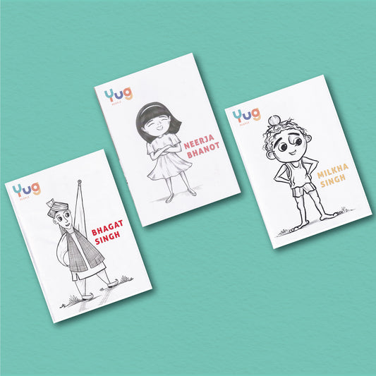 Yug People Small Combo Offer 4 (Milkha Singh, Bhagat Singh, Neerja Bhanot)